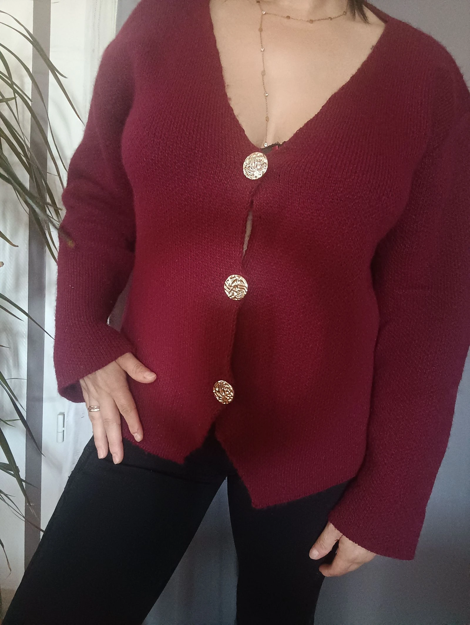 Cardigan boutons dorés - Taille unique